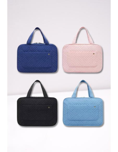 Pink Quilted Hanging Toiletry Bag