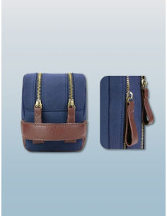 Elegant Dual-Zipper Canvas Bag