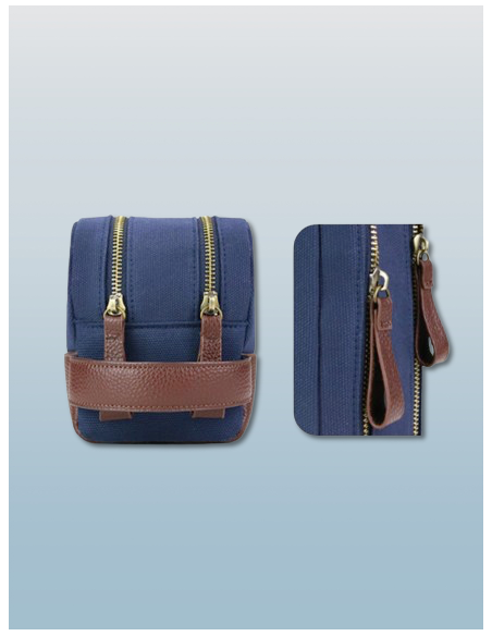 Elegant Dual-Zipper Canvas Bag